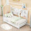 Lit plateforme avec couchette et tablette en bois Berni-663239901-663239900