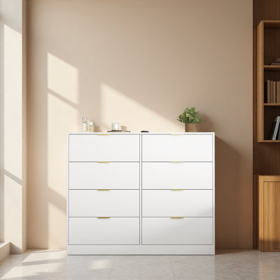 Commode 8 tiroirs pour chambre à coucher, commode de chambre moderne en bois, commode 8 tiroirs, commode haute pour placard, organisateur de commode pour le salon, placard, couloir