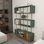 Bibliothèque moderne verte et dorée, 47,2 x 70,9 x 11,6 pouces | 100% panneau de particules enduit de mélamine, épaisseur: 0,7 pouce | Conception élégante de couleur unie, parfaite pour la maison ou le bureau, solution de rangement durable et élégante