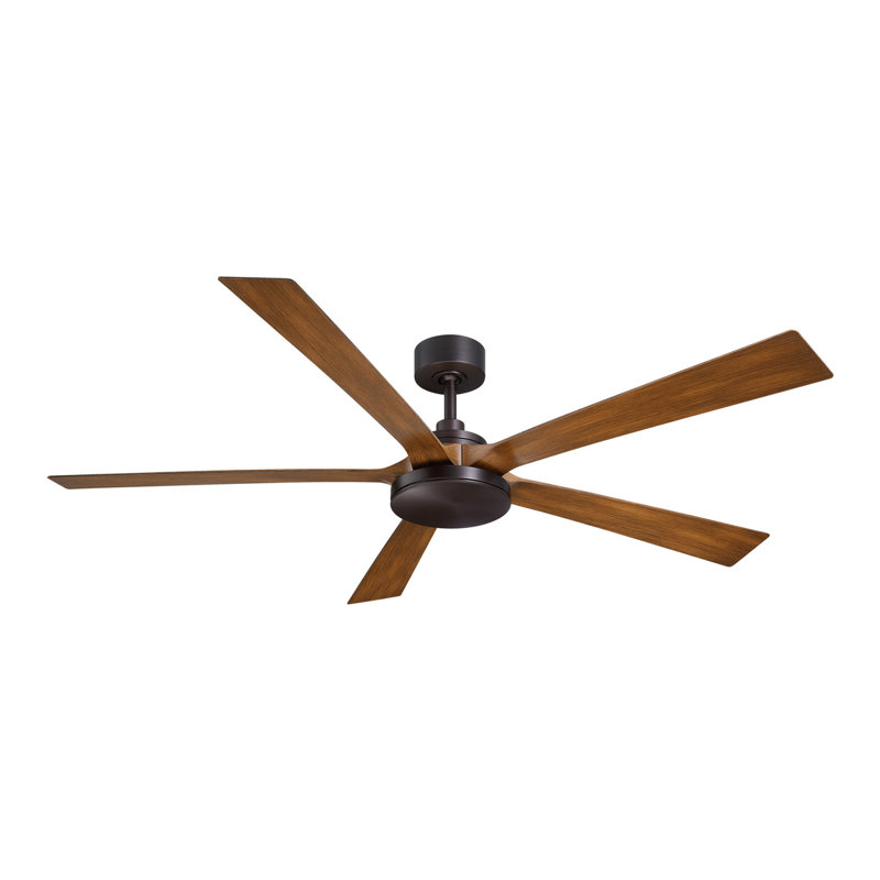 TorchAire 64 inch Indoor/Outdoor Ceiling Fan with LED CCT Select Light Kit - Dark Bronze with Koa blades, Dark Brown Wood