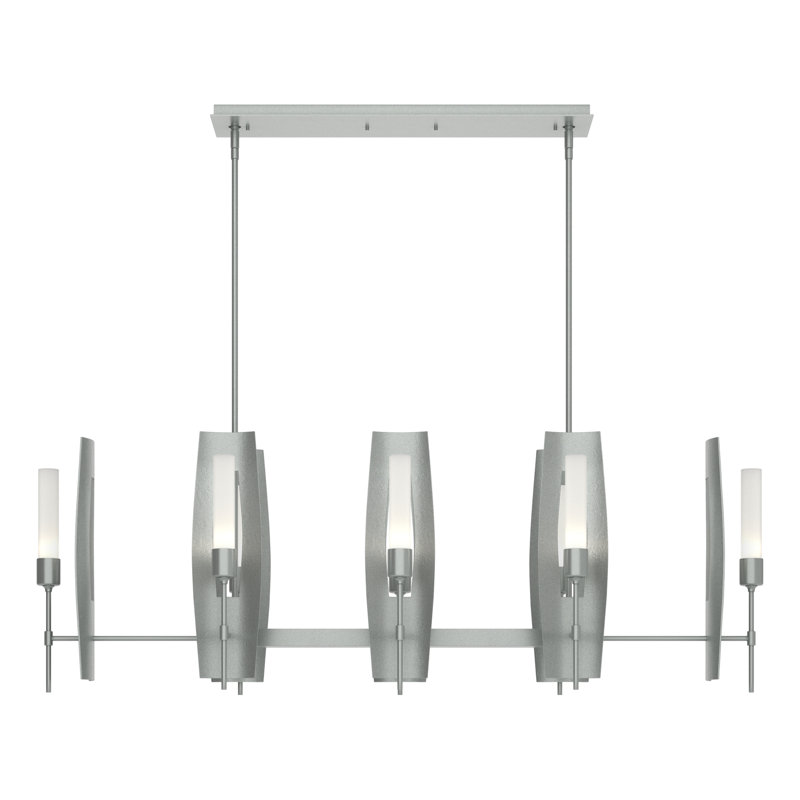 Passage 8 - Light Kitchen Island Linear Pendant, Vintage Platinum, Frosted
