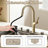 Brushed Gold Pull-down Single Handle Kitchen Faucet