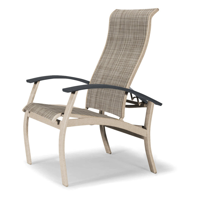 Chaise de patio Askar, Désert texturé, Graphite classique, Bristol taupe Sunbrella®