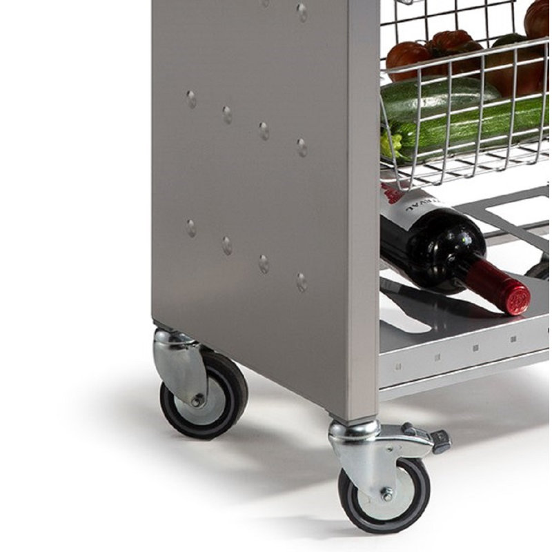 Chariot de cuisine de 19 po de largeur avec plateau en acier inoxydable