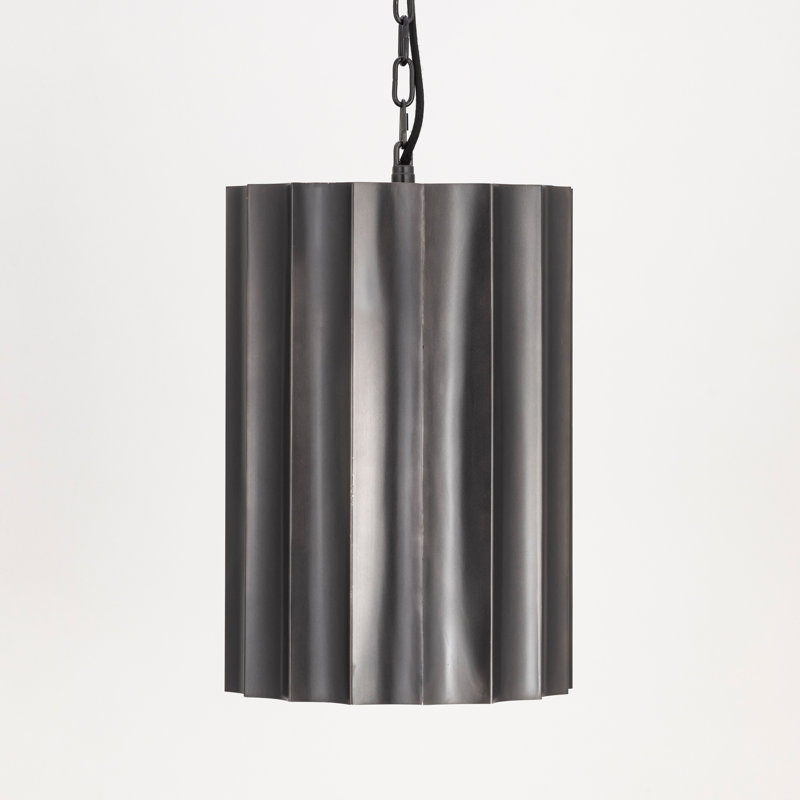 Luminaire suspendu simple Allegra, Bronze industriel / or, 100 W, H 25,75 po x l 12,25 po x P 12,25 po