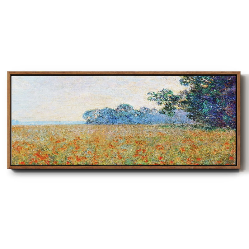«Oat And Poppy Field», 1890, reproduction d'art sur toile, H 24 po x l 60 po x P 1,5 po, Noyer