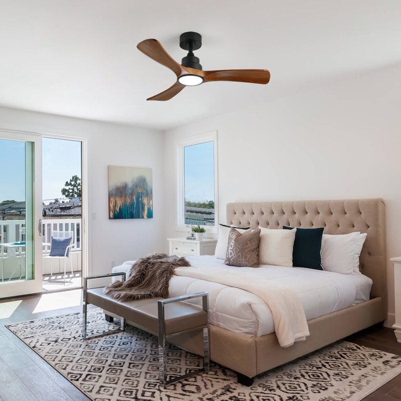 42" 3-Blade LED Standard Ceiling Fan with Remote Control and Light Kit for Living Room