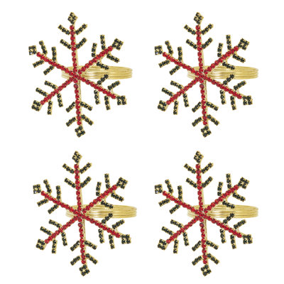 Snowflake Napkin Rings (Set of 4) - Christmas Snowflake Napkin Rings for Holiday Table Settings, Winter Dining Decor and Festive Entertaining