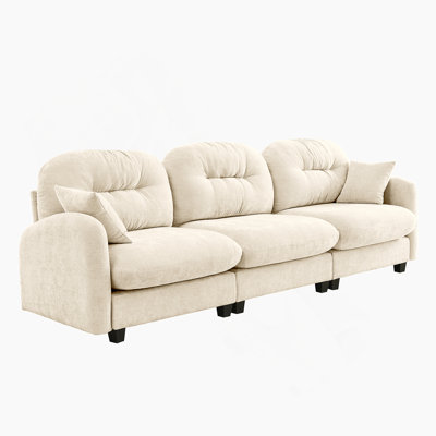 Three - Seater Modular Sectional Couch With Soft Upholstery, Tufted Backrest, Ergonomic Design And High - Quality Base For Living Rooms And Bedrooms