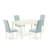 5 Piece Dining Set Includes a Rectangle Dining Room Table and 4 Baby Blue Linen Fabric Upholstered Chairs, Linen White-234254074-234254075-167708017