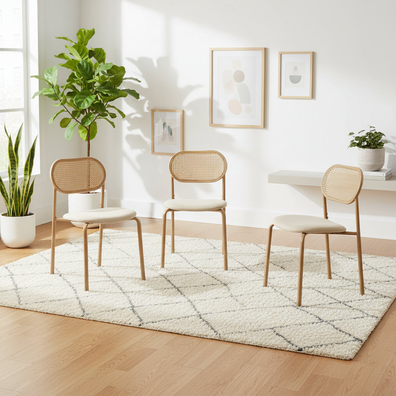 Chaise d'appoint empilable en lin Bedi
