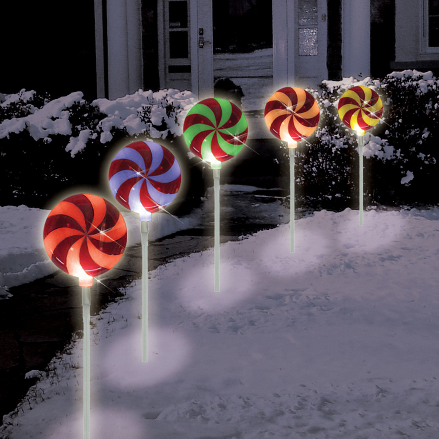 The Holiday Aisle® 5 Light Candy Pathway Lights & Reviews | Wayfair