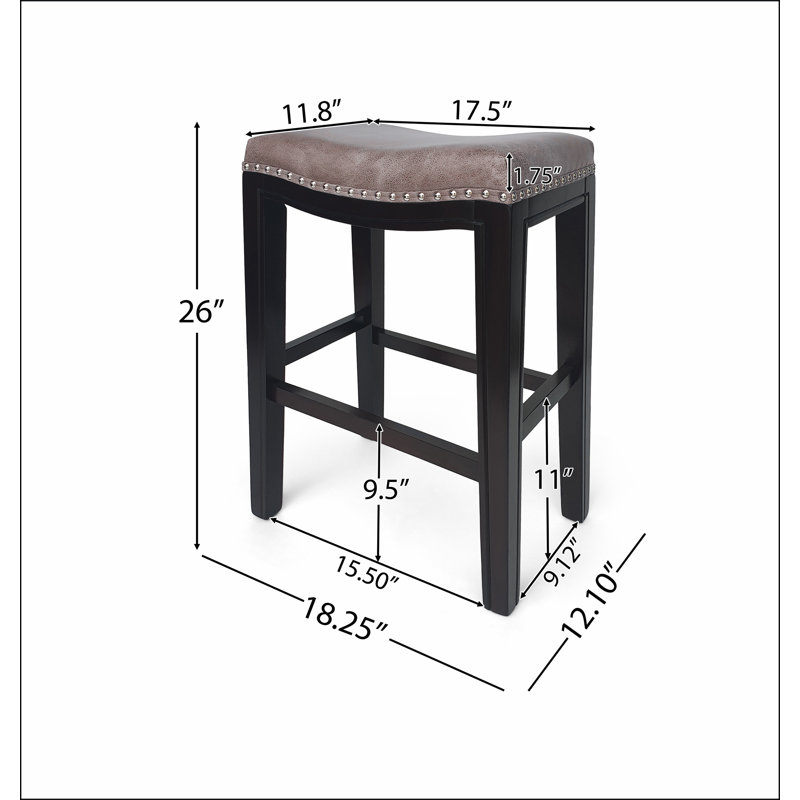 Ensemble de 2 tabourets de comptoir Tiffin, Gris, Noir