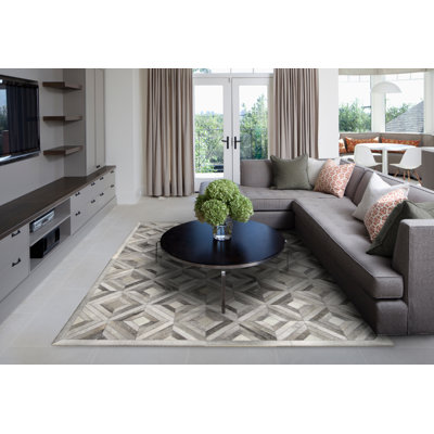Area Cowhide Geometric Indoor Rug