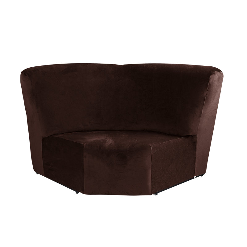 Housse pour canapé à coussins carrés/rectangulaires, Velours brun foncé