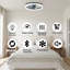 19" Black Frame Iceberg Bedroom Fan Light with Remote Control, Dimmable, 7 Blades, Reversible DC Motor, with LED Light