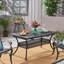Table de salle à manger extensible pour patio - Aluminium fini cuivre. Idéal pour le jardin, le porche ou la terrasse. Couleur naturelle, style élégant. Structure extensible et brillante. Caractéristiques pratiques.