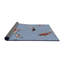 Tapis bleu tissé à la machine-1894216103