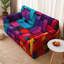 Housse de canapé extensible à blocs de couleurs géométriques modernes, microfibre 90 g/m², largeur 231 cm, lavable à la machine-1435207130