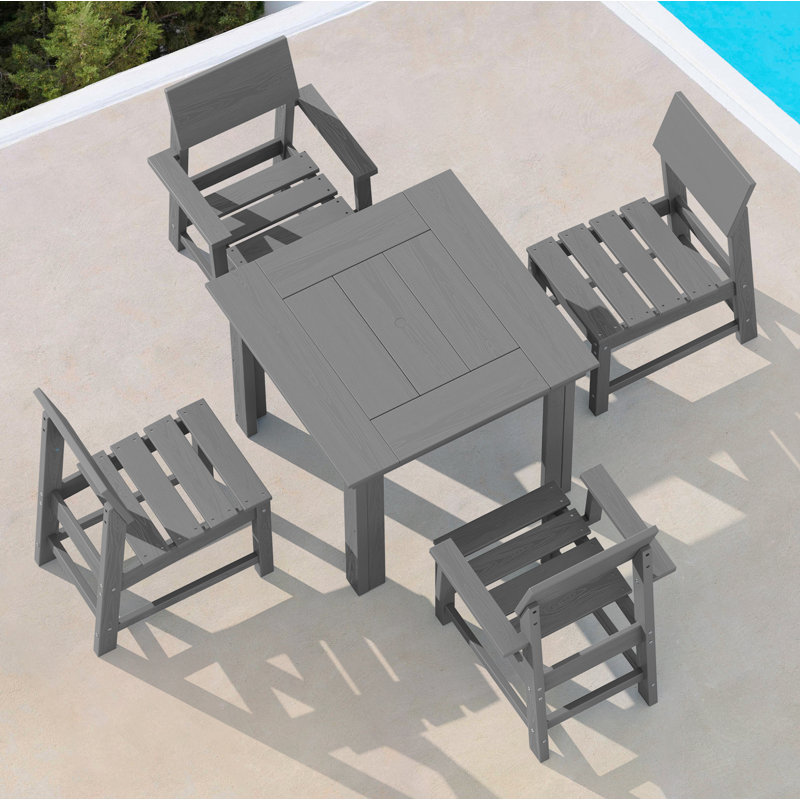 Ensemble repas pour 4 personnes Casundra Square, Gris