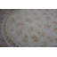 Light Cream Color Faded Floral Motif Antique Oval Room Size French Aubusson Rug