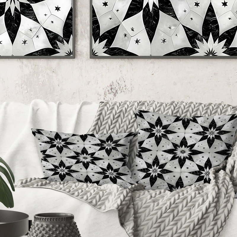 Coussin noir moderne noir Modern Stars II