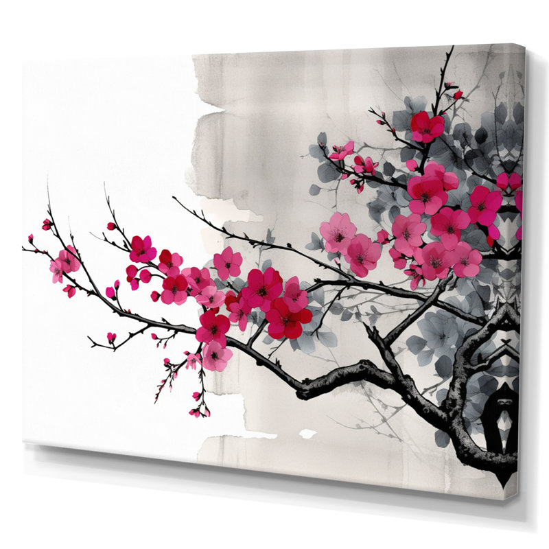Asian Art Sumi Blossom II, reproduction d'art sur toile, H 30 po x l 40 po x P 1,5 po, Toile tendue