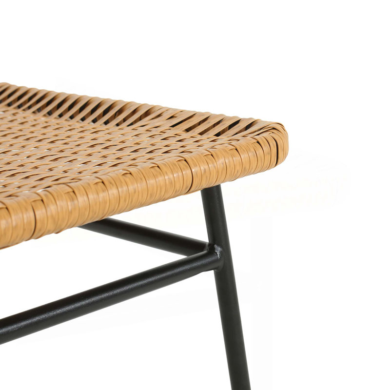 Chaise moderne sans accoudoirs pour le salon, la salle à manger, la cuisine, ensemble de 2, Marron clair