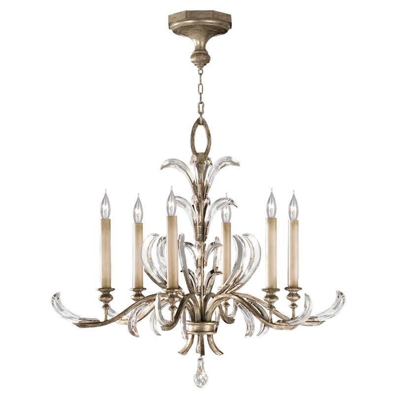 Lustre rond biseauté 37 po, Argent