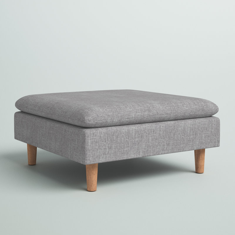 Poyner Upholstered Ottoman, Platinum Gray