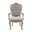 Chaise avec accoudoirs en velours capitonné Hristina