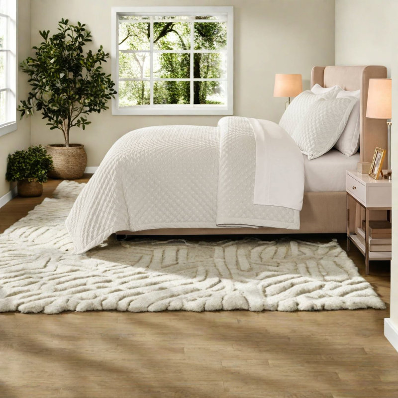 Ensemble de literie en velours de qualité supérieure, couvre-lit matelassé blanc 3 pièces pour très grand lit