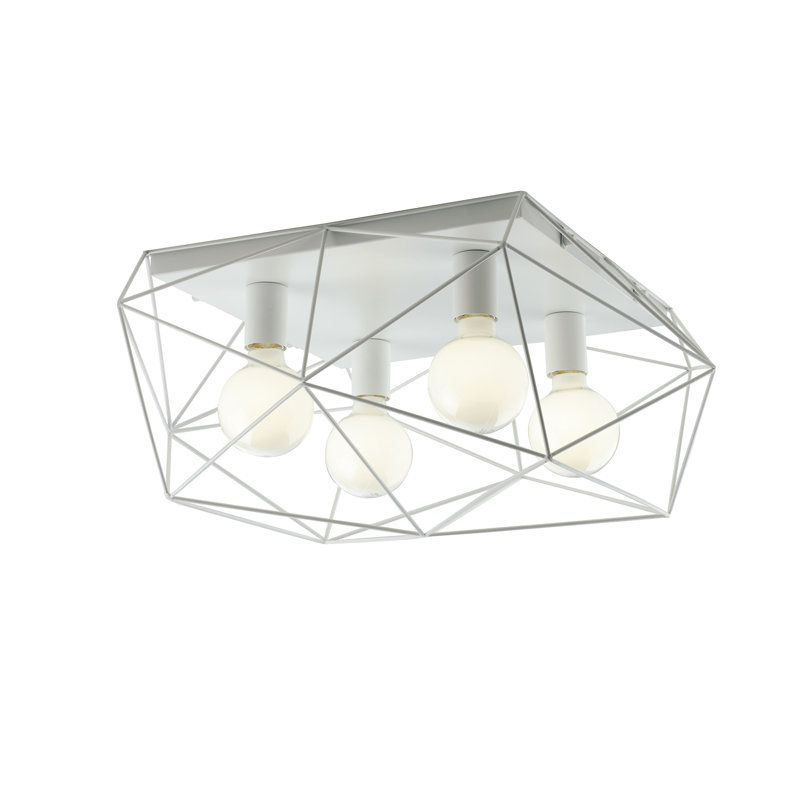 Confucius Flush Mount, White, White
