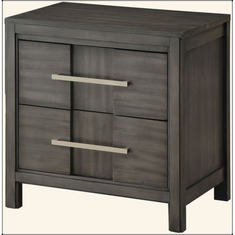 Table de chevet transitionnelle 1Pc, Gris