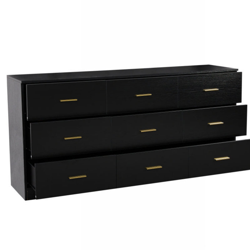 Commode moderne à 9 tiroirs pour la chambre à coucher - Vaste commode de rangement, robuste et sécuritaire