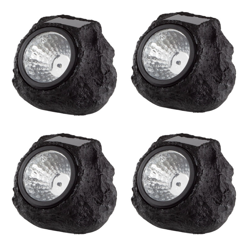 Solar Rock Lights Outdoor - 4-Pack Super Bright Weather Resistant LED Solar Spot Lights - Auto On/Off Solar Rocks for Landscaping by Pure Garden