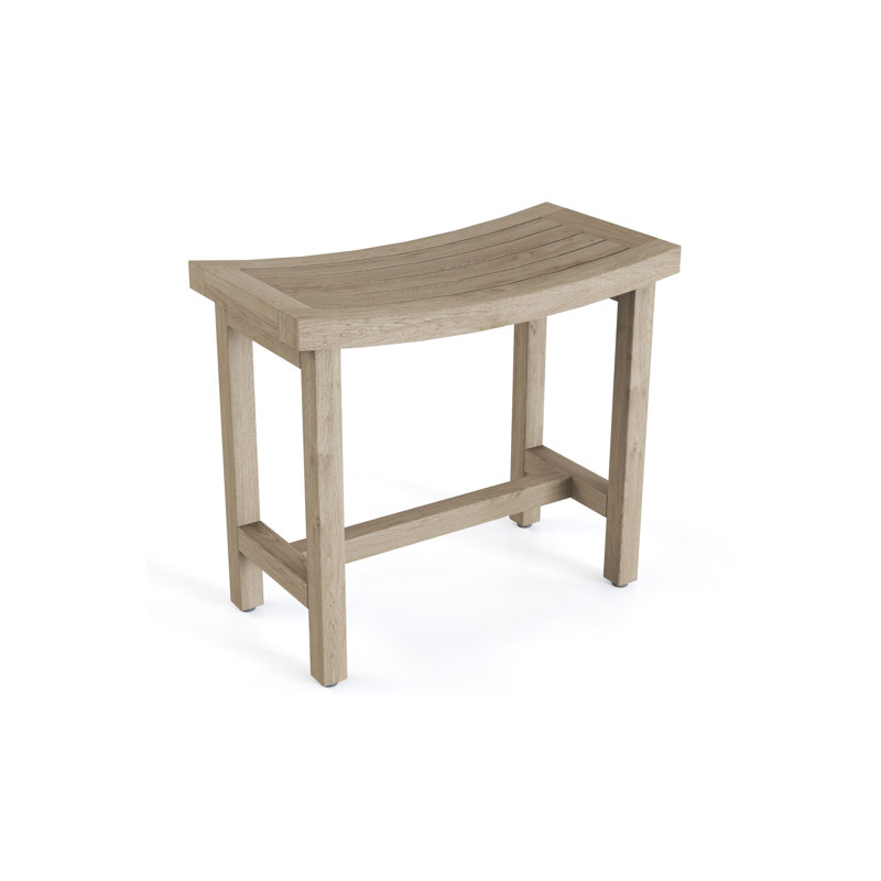 Sumba Teak Shower Bench, 21" H x 24" W x 12" D, Gray