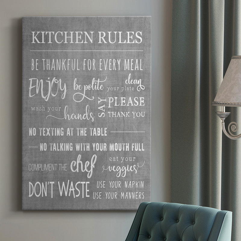 " Neutral Kitchen Rules ", 60" H x 40" W x 1" D