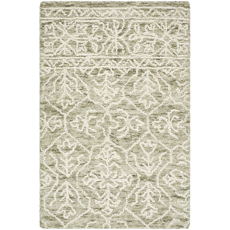 Tapis rectangulaire en laine rayée