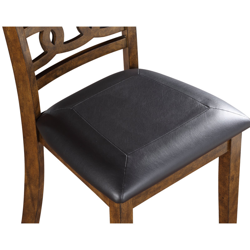 Ziemer 6 - Person Solid Wood Solid Wood Top Four Leg Dining Set, Brown/Black