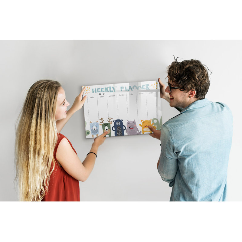Magnetic Glass Dry Erase Board, 40cm H x 60cm W x 2cm D