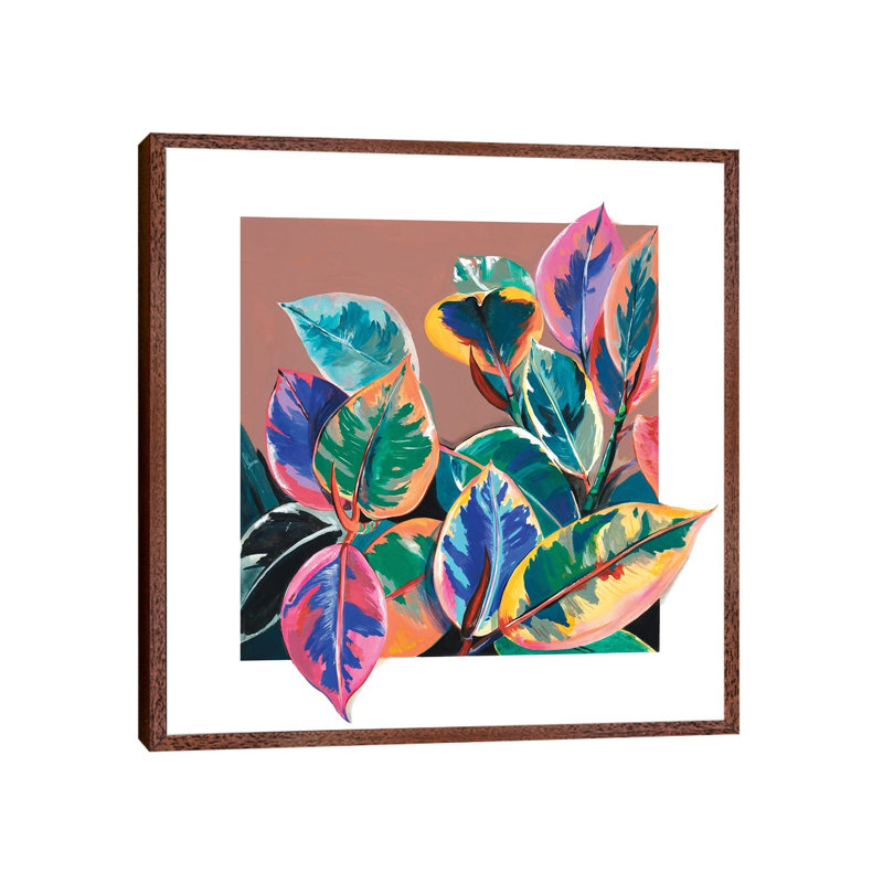 Boho Rubber Plant by Weekday Best - Floater Frame Gallery-Wrapped Canvas Giclée on Canvas, 45.72 cm H x 45.72 cm W, Brown