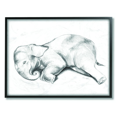 « jolie éléphant, dessin de couleur neutre à motif gris baby animal », impression