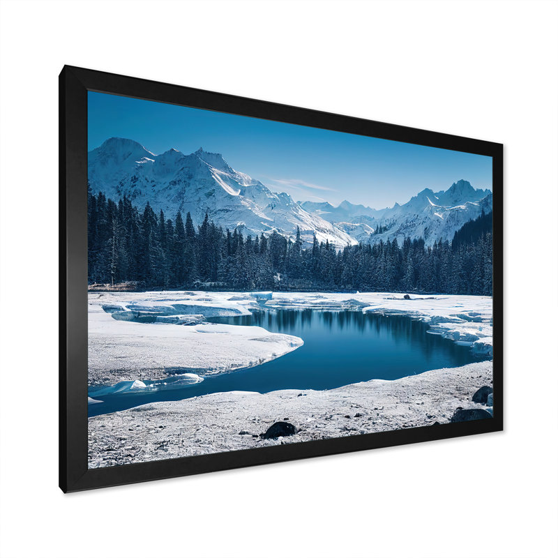 Icy Alaskan Wilderness IV, H 30 po x l 40 po x P 1,5 po, Cadre photo noir