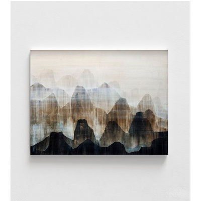 «Distant Vistas II» par Farrell Douglass, impression de montagnes abstraites, art mural nature, auberge de montagne rustique, salle d'attente, impression