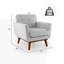 Fauteuil capitonné de 29 po de large Khachik-773218627