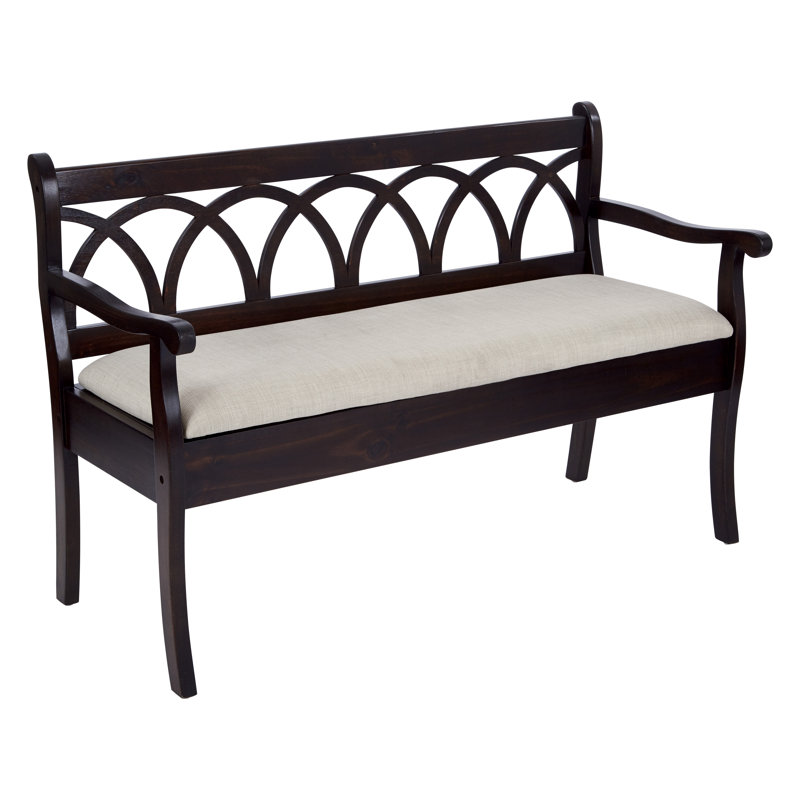 Ogburn Polyester Blend Upholstered Storage Bench, Antique Black