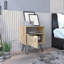 Table de chevet Augusta, table de bout, armoire à porte simple de table d'appoint, pieds en épingle à cheveux - chêne clair-301253057