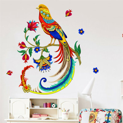 Flower Wall Sticker Window Decoration Mobile WallBird Flower Wall