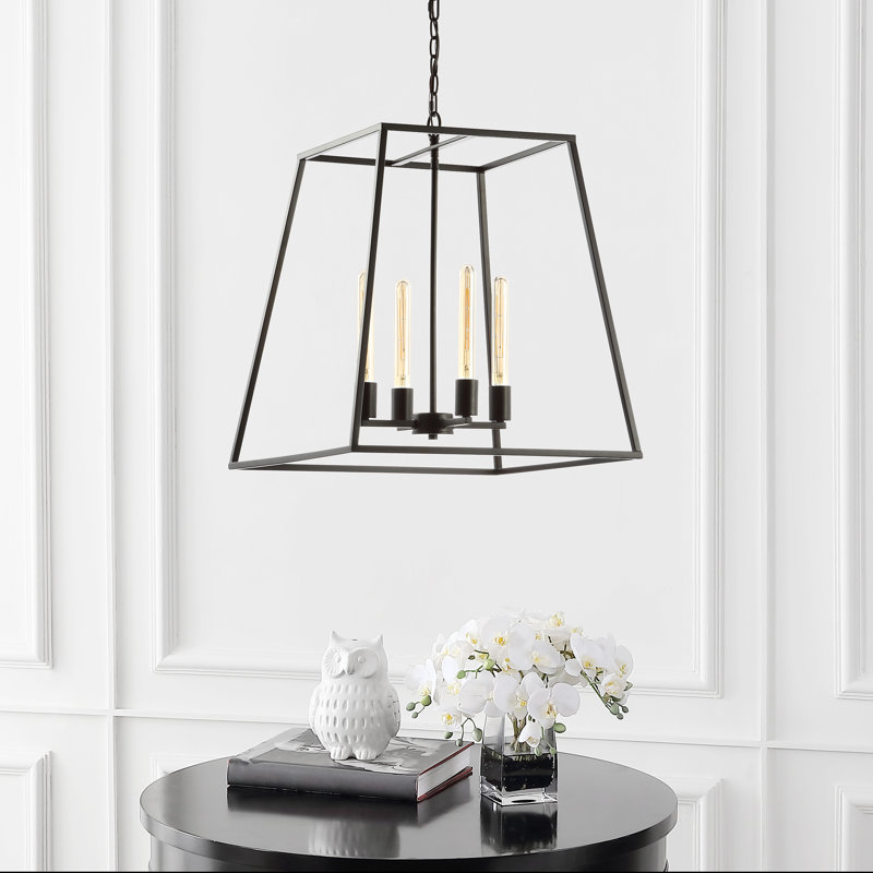 Luminaire suspendu rectangulaire 4 lumières lanternes Proto
